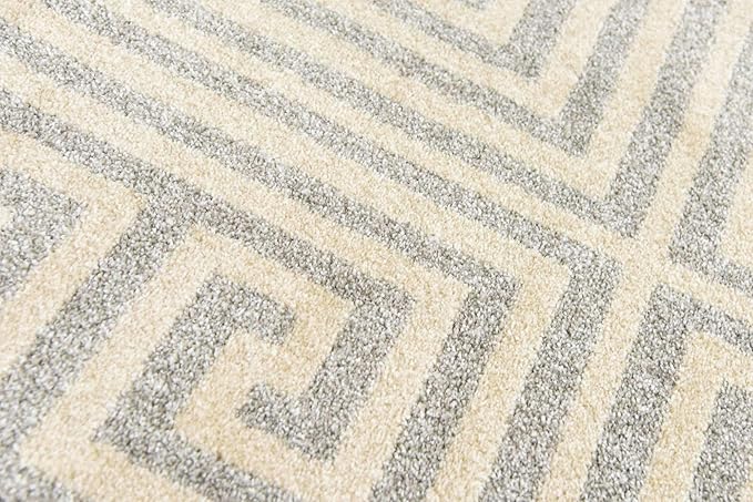 Unique Loom Athens Collection Classic Geometric Modern Border Design Area Rug (2' 0 x 3' 0 Rectangular, Gray/ Beige)