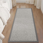 Washable Hallway Runner Rug 2x6 Jute Like Kitchen Runner Mat Rugs Non Slip, Woven Soft Entryway Farmhouse Runner Boho Floor Carpet for Indoor Laundry Hall Backdoor Bedroom Living Room, Grey