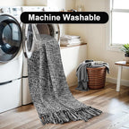 Collive Long Hallway Runner Rug 2.6' x 10', Washable Runners Indoor Entryway Rug, Black/Cream Braided Woven Kitchen Rugs Low-Profile Front Door Floor Carpet for Laundry Room Bedroom Doorway