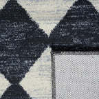 Lahome Moroccan Trellis Area Rug - 2x3 Printed Small Black Checkered Entryway Rug Non Slip Kitchen Mat, Stain Resistance Indoor Modern Floor Soft Throw Carpet for Front Door Bathroom Sink Bedroom