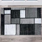 Rugshop Contemporary Modern Boxes for Home Office,Living Room,Bedroom,Kitchen Non Shedding Area Rug 2' x 3' Gray