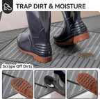 Front Door Mat 17''x30'', Non Slip Absorbent Muddy Dirt Resist Washable Low-Profile Indoor Doormat, Welcome Entryway Door Mats, Grey