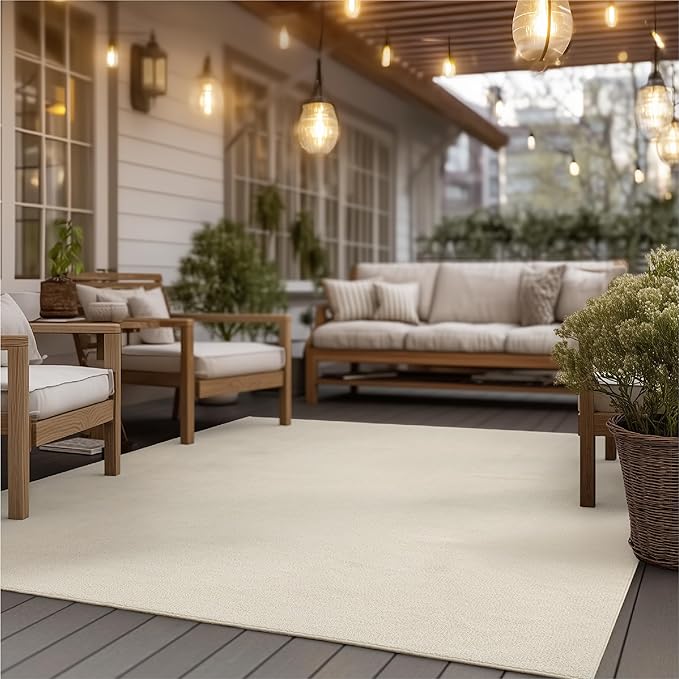 Bedsure 8x10 Faux Wool Area Rugs for Living Room, Machine Washable Carpet, Non-Slip Backing, Pet Friendly Throw Rug for Bedroom Dining Room, Linen
