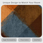 Checkered Geometric Rug Small, Washable 2x3 Throw Rug for Entryway, Modern Abstract Patterned Indoor Door Mat, Checkered Geometric Decor for Home, Bedroom, Soft Non Slip Thin Design FER42