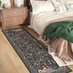 Rugcomf Runner Rug Vibrant Tree of Life-Patterned Vintage Kitchen Rugs Non Slip Washable Soft Carpet Runner for Laundry Bedroom Bathroom, Green