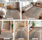 Tangsoo Rainbow Easy Jute Rug 8x10 Washable Rugs for Living Room,Black Non Slip Carpet,Outdoor Patio Area Rug Farmhouse Modern Office Mat for Backyard Dining Room Bedromm
