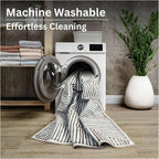 Bloom Rugs Washable Non-Slip 7 ft Runner - Brown Striped Runner for Entryway, Hallway, Bathroom, and Kitchen - Exact Size: 2.5' x 7'