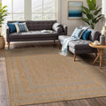 Beverly Rug Easy Jute Framed Border Rug 4x6 Washable Durable Indoor Outdoor Area Rugs for Living Dining Room Patio Office Stain Resistant Non Shedding Casual Indoor Outside Carpet 4 x 6 Natural
