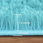 Andency 8x10 Area Rugs for Living Room, Blue Non-Slip Fluffy Soft Large Shag Bedroom Carpet, Big Indoor Thick Nursery Rug for Kids Dorm Home Decor Aesthetic