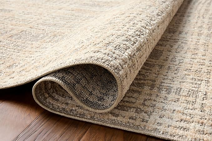 Loloi Amber Lewis Bexley Collection BEX-07 Natural/Dove 7'-10" x 10' Area Rug Neutral, Textured, Living, Bedroom, Dining, Carpet