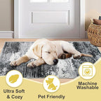 COMSLE Door Mat Soft Absorbent Indoor Front Entryway Rug Machine Washable Entrance Mats for Muddy Paws Non Slip Throw Rugs 36" x 60" Doormat for Inside Foyer Bedroom - Gray