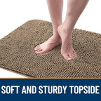 OLANLY Dog Door Mat for Muddy Paws 44x32, Absorbs Moisture and Dirt, Absorbent Non-Slip Washable Doormat, Quick Dry Chenille Mud Mat for Dogs, Entry Indoor Entryway Carpet for Inside Floor, Tan