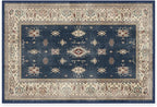RUGGABLE Washable Vintage Area Rug – Verena Sapphire 2x3, Stain-Resistant, Non-Slip – Small Machine Washable Rugs for Living Room, Bedroom, Hallway, Entryway & Bathroom–with Standard Pad