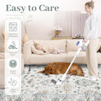 Area Rug 5x7 Living Room Rug, Machine Washable Vintage Distressed Boho Area Rug Non-Slip Soft Low Pile Large Indoor Rugs for Bedroom Kitchen Dining Room Office(Brown Green,5'x7')