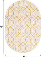 Unique Loom Marilyn Monroe Glam Collection Area Rug - Trellis (4' x 6' Oval, White Gold/ Gold)