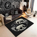 Elephant Area Rug 3x5 Bohemian Style Rugs for Living Room | Antique Decor Yin and Yang Washable Rug, Western Animals Carpet Indoor Floor Mat,Black Grey Beige