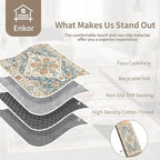 Enkor Runner Rugs for Hallway, 2.6x8 Washable Soft Non Slip Floor Rugs for Kitchen, Modern Mat for Living Room Bedroom Entryway Orange & Blue