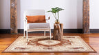 Rugs.com Chateau Collection Rug – 10 Ft Square Brick Red Medium Rug Perfect for Living Rooms, Kitchens, Entryways