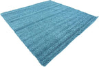Unique Loom Solid Shag Collection Area Rug (8' Square, Deep Aqua Blue)