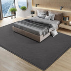 Large Modern Area Rugs for Living Room Bedroom, 5x8 Feet Dark Grey Ultra Soft Solid Thickened Memory Foam Indoor Minimalist Carpets, Non-Slip Comfy Rugs for Boys Girls Nursery Kids Room Home Décor