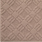 LUMI Indoor Door Mat, Absorbent Non-Slip Thin Doormat, Washable Door Mats, Woven Pattern Inside Floor Mat, Ideal for Entryway, Front Door, Home Decor, 36"x60", Woven Taupe