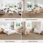 LBRO2M Easy Jute Solid Area Rug 9X12 Washable Rugs for Living Room Bedroom Natural Jute Look Indoor Outdoor Rug Durable, Solid Non Shedding Eco Friendly (9X12 Natural)