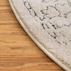 Unique Loom Isabella Collection Area Rug - Adjani (5' 1" x 8' Oval, White/ Blue)