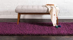 Unique Loom Solid Shag Collection Area Rug (2' 6" x 16' 5" Runner, Eggplant Purple)