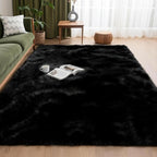 6x9 Shag Large Rugs for Living Room Bedroom, Fluffy Soft Durable Non-Shedding, Shaggy Bedside Rug for Dorm, Indoor Floor Carpet for Kids Girls and Boys, Dorms, Nursery Rooms, Home Decor, Black