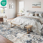 6x9 Washable Area Rug for Living Room, Multicolor Modern Vintage Abstract Rug Large Non-Slip Low Pile Soft Faux Wool Carpet, Kids and Pets Friendly for Bedroom Dining Room Farmhouse Home Decor Rug