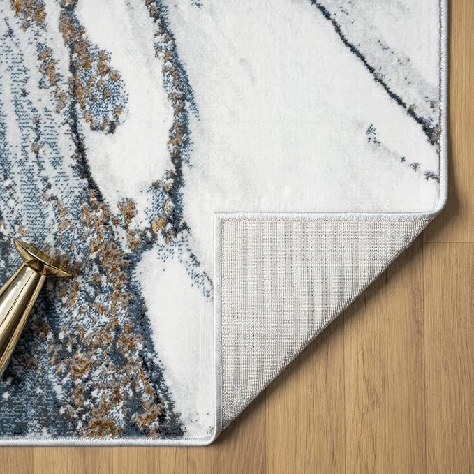 LUXE WEAVERS Marble Effect Abstract Blue 2x3 Area Rug