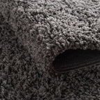 Unique Loom Solid Shag Collection Area Rug (6' 1" Octagon, Graphite Gray)