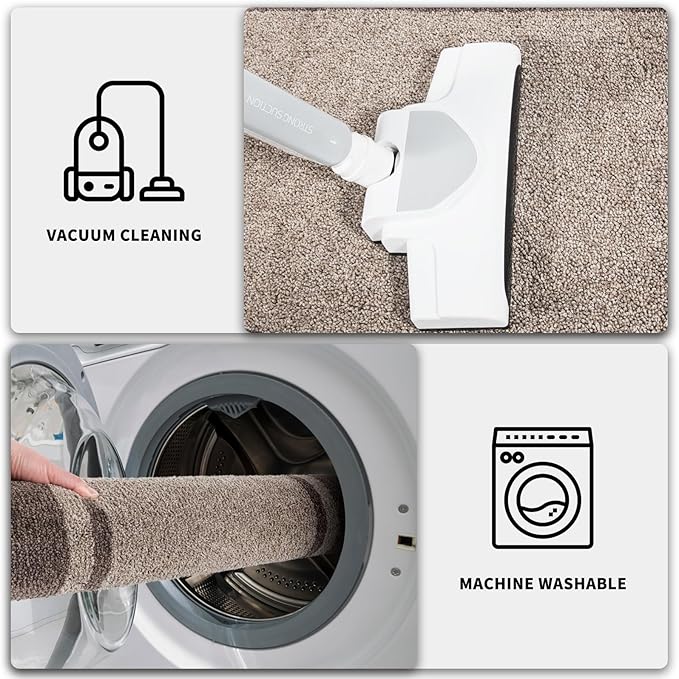 PURRUGS Dirt Trapping Door Mat 32" x 48", Non-Slip/Skid Machine Washable Entryway Rug, Shoes Scraper, Area Rug, Super Absorbent Welcome Mat for Muddy Wet Shoes and Paws, Beige & Grayish Brown