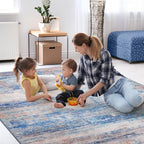 Abstract 6x9 Area Rug for Living Room Dining Room Office Bedroom Blue