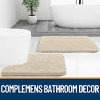 OLANLY Bathroom Rugs 30x20, Extra Soft Absorbent Chenille Bath Rugs, Rubber Backing Quick Dry, Machine Washable Bath Mats for Bathroom Floor, Tub and Shower, Home Decor Accessories, Sand