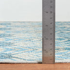 Dash & Albert Seneca Blue Machine Washable Rug, 2 X 3 Feet, Blue Graphic Pattern