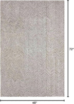 Modern Herringbone Chevron Collection Handcrafted Wool Area Rug - Durable, Zigzag Pattern, for High Traffic, Contemporary Design for Living Room, Bedroom, Dining Room Decor (Dark Olive, 4' x 6')