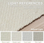 Collive Long Hallway Runner - 2.6' x 8', Washable Indoor Entryway Rug, White/Beige Braided Woven Kitchen Rug for Laundry Room, Bedroom Doorway