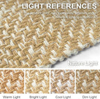 Collive Boho Living Room Rugs 5X8 ft, Washable Area Rug Woven Cotton Modern Bedroom Rugs, Tan Floor Carpet Braided Rug for Dining Room Living Room Nursery Room, Outdoor Rug for Patio Balcony Decor