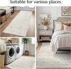 jinchan Boho 2x3 Rugs for Entryway - Machine Washable Doormat Moroccan Soft Throw Rug Bohemian Diamond Non-Slip Carpet for Entrance Kitchen Laundry Room Bedroom (2‘x3', Tan/Grey)