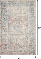 Loloi Chris Loves Julia Jules Collection JUL-07 Natural/Ocean 3'-6'' x 5'-6'', .13" Pile Height, Accent Rug