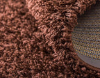 Unique Loom Solid Shag Collection Area Rug (8' x 11' Rectangle, Chocolate Brown)