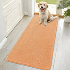 OLANLY Dog Door Mat for Muddy Paws 70x35, Absorbs Moisture and Dirt, Absorbent Non-Slip Washable Doormat, Quick Dry Chenille Mud Mat for Dogs, Entry Indoor Entryway Carpet for Inside Floor, Orange