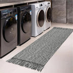 Collive Hallway Runner Rug, 2' x 6' Hand-Woven Reversible Washable Entryway Rugs, Grey Cotton Modern Farmhouse Laundry Room Carpet Long Carpets for Bathroom Sink Foyer Bedroom