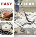 YHSF South West Native American Rug Ritz – Native Tribal American Indian Inspired Rug - Living Room, Bedroom, Hallway, Entryway & High-Traffic Area Rugs - Washable - Soft - Light Grey, 2 Feet x 3 Feet