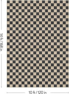 LIVEBOX 10x14 Area Rugs for Living Room, Checkered Non-Slip Washable Rugs, Farmhouse Neutral Classic Geometric Pattern Large Boys Area Rug for Bedroom, Carpet for Dining Room Office (Black,10'x14')