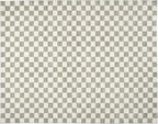 Revival Rugs Gambit 3'11"x6'1" Checkered Rug Machine Washable Area Rug for Kitchen Bedroom - 100% Recycled Oeko-TEX Certified, Medium Pile, Green, Beige