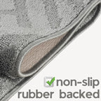 17ft Runner Rug by Custom Length - Deco Grey | Non-Slip Rubber Backed | Washable & Pet Friendly | Edge Bound