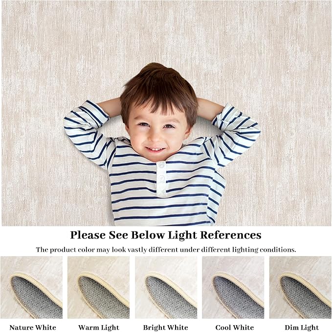 RUGSREAL Hallway Runner Rug 2.5x10 Long Kitchen Rug with Rubber Backing Low Pile Stain Resistant Entryway Carpet Washable Modern Solid Color Runner for Living Room Bedroom, Beige