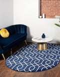 Unique Loom Marilyn Monroe Glam Collection Area Rug - Trellis (5' 3' x 8' Oval, Navy Blue Silver/ Silver)